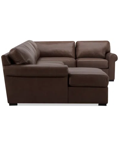 Macy's Radley Roll Arm 152" 4-pc. Leather Wedge Corner Chaise Sectional, Exclusively At