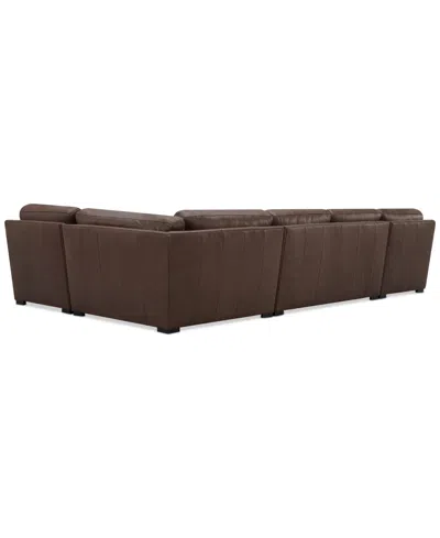 Macy's Radley Roll Arm 152" 4-pc. Leather Wedge Corner Chaise Sectional, Exclusively At