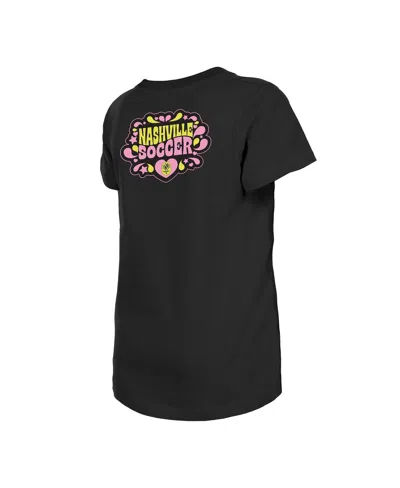 Shop New Era Big Girls Black Nashville Sc Bubble Heart T-shirt