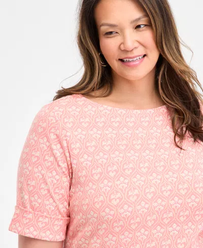 Style & Co Plus Size Printed Crewneck Top, Exclusively At Macy's