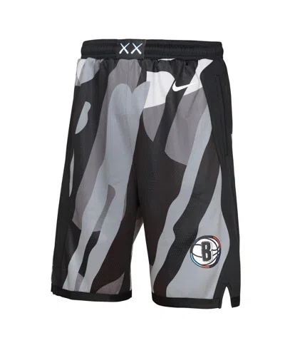 Nike Big Boys And Girlsâ Black Brooklyn Nets 2024/25 City Edition Swingman Performance Shorts