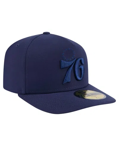 New Era Men's Navy Philadelphia 76ers Colorpack A-frame Pinch Front 59fifty Fitted Hat