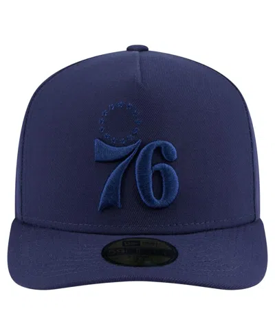 New Era Men's Navy Philadelphia 76ers Colorpack A-frame Pinch Front 59fifty Fitted Hat