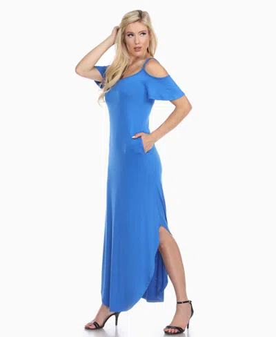 White Mark Plus Size Lexi Maxi Dress In Blue