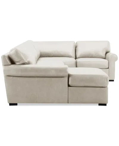 Macy's Radley Roll Arm 152" 5-pc. Leather Wedge Corner Chaise Sectional, Exclusively At