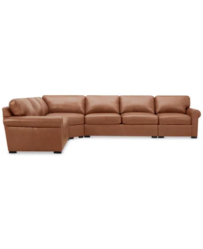 Macy's Radley 148" 5-pc. Leather Wedge L Shape Modular Sectional, Created For