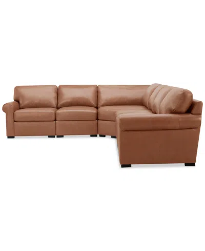 Macy's Radley 148" 5-pc. Leather Wedge L Shape Modular Sectional, Created For