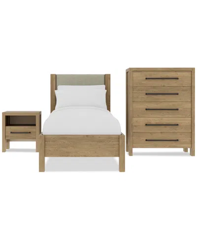 Macy's Davie 3-pc. Twin Set (upholstered Bed, Chest & 3-drawer Nightstand)