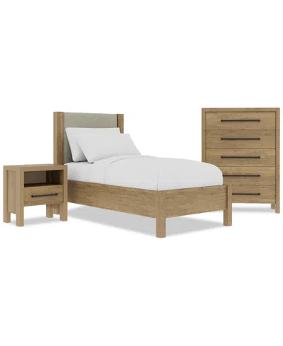 Macy's Davie 3-pc. Twin Set (upholstered Bed, Chest & 3-drawer Nightstand)