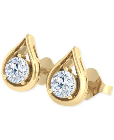 Macy's Diamond Teardrop Shape Stud Earrings (3/8 Ct. T.w.) In 14k Gold