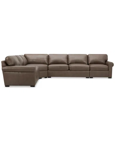 Macy's Radley 148" 5-pc. Leather Wedge L Shape Modular Sectional, Created For