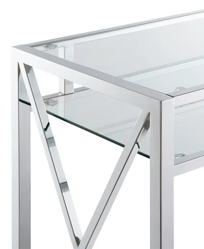 Convenience Concepts Oxford Chrome 42 Inch Desk With Shelf