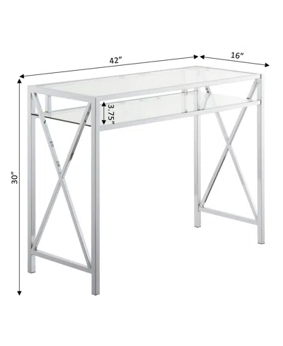 Convenience Concepts Oxford Chrome 42 Inch Desk With Shelf