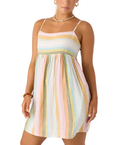 O'neill Saskia Stripe Babydoll Minidress In Multi