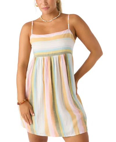 O'neill Saskia Stripe Babydoll Minidress In Multi