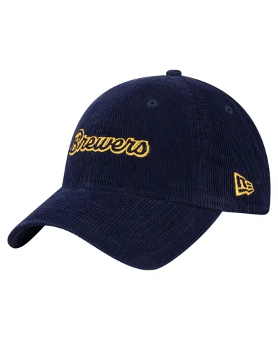 New Era Women's Navy Milwaukee Brewers Corduroy 9twenty Adjustable Hat