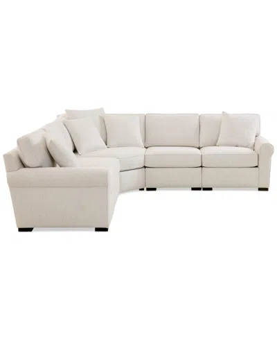 Jonathan Louis Radley Roll Arm 115" 5-pc. Fabric L Sectional With Wedge, Exclusively At Macy's