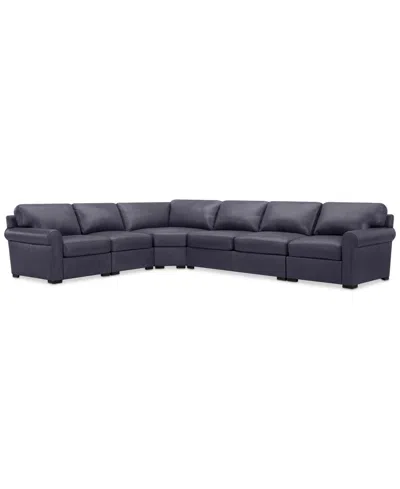 Macy's Radley 148" 5-pc. Leather Wedge L Shape Modular Sectional, Created For