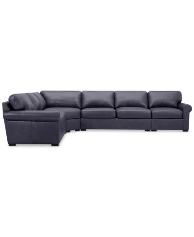 Macy's Radley 148" 5-pc. Leather Wedge L Shape Modular Sectional, Created For