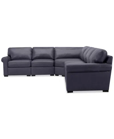 Macy's Radley 148" 5-pc. Leather Wedge L Shape Modular Sectional, Created For