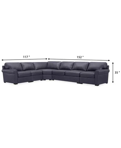 Macy's Radley 148" 5-pc. Leather Wedge L Shape Modular Sectional, Created For
