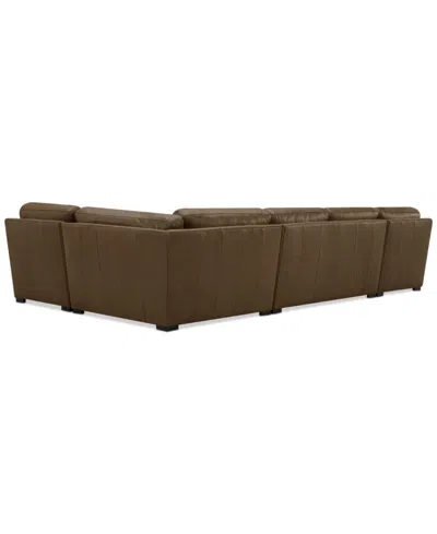 Macy's Nevio 157" 6-pc. Leather Sectional With 2 Power Recliners, Headrests And Chaise, Created For