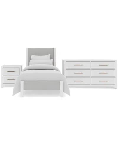 Macy's Catriona 3pc Bedroom Set (twin Upholstered Bed, Dresser & 2-drawer Nightstand), Created For