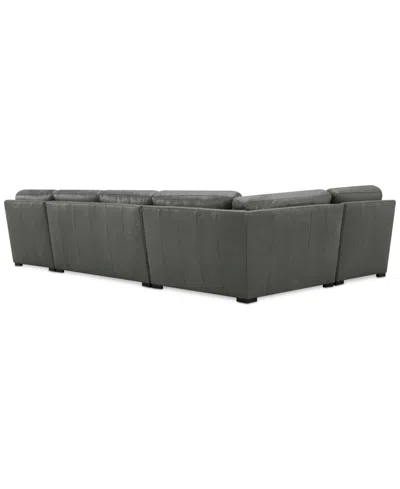 Macy's Radley Roll Arm 152" 5-pc. Leather Wedge Corner Chaise Sectional, Exclusively At