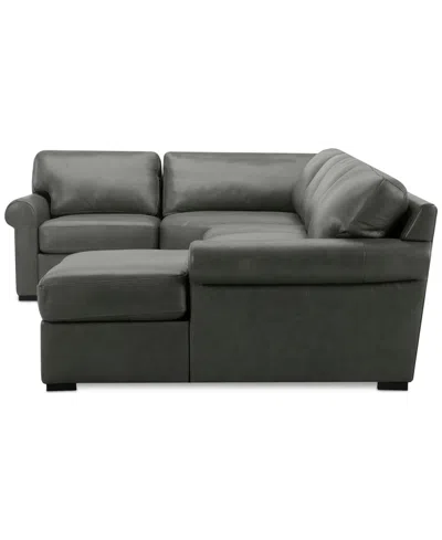 Macy's Radley Roll Arm 152" 5-pc. Leather Wedge Corner Chaise Sectional, Exclusively At