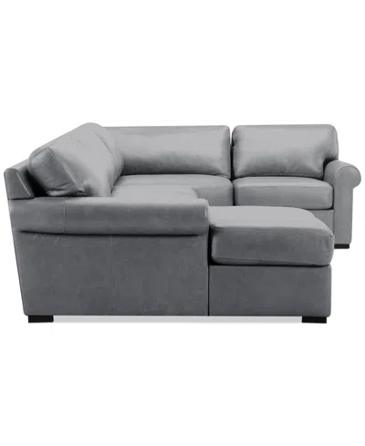 Macy's Radley Roll Arm 152" 4-pc. Leather Wedge Corner Chaise Sectional, Exclusively At