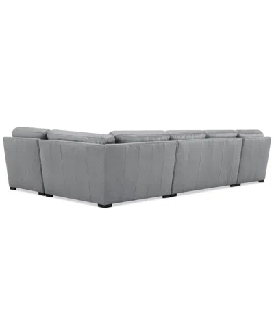 Macy's Radley Roll Arm 152" 4-pc. Leather Wedge Corner Chaise Sectional, Exclusively At