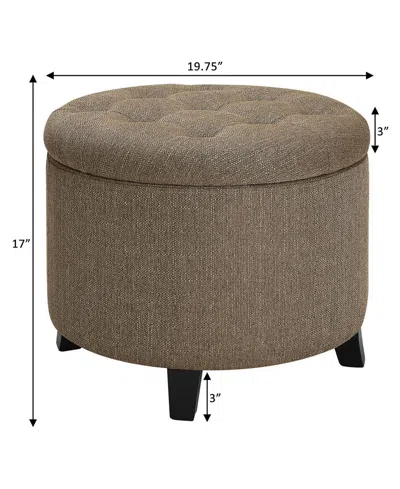 Convenience Concepts 19.75" Designs4comfort Round Storage Ottoman