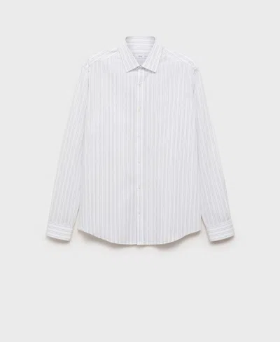 Mango Men's Cotton Regular-fit Striped Shirt