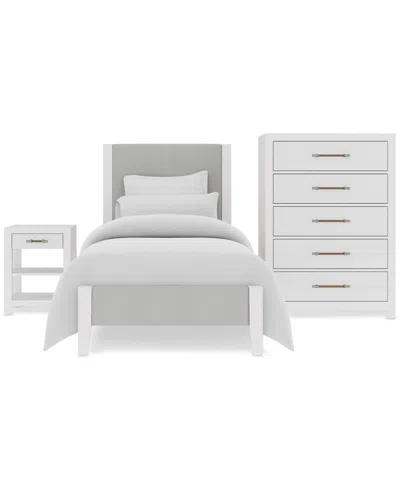Macy's Catriona 3pc Bedroom Set (twin Upholstered Bed, Chest & Open Nightstand), Created For
