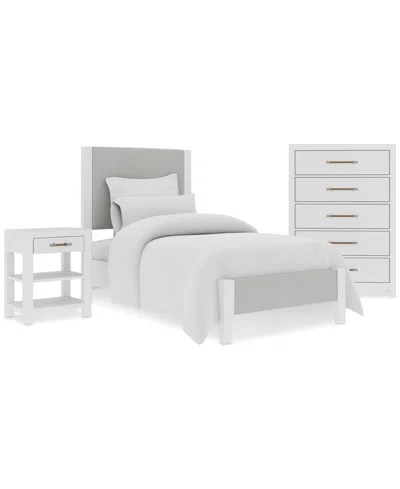 Macy's Catriona 3pc Bedroom Set (twin Upholstered Bed, Chest & Open Nightstand), Created For