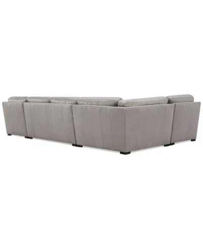 Macy's Radley Roll Arm 132" 6-pc. Leather Square Corner Chaise Sectional, Exclusively At