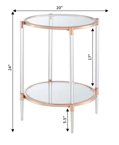 Convenience Concepts 20" Royal Crest 2 Tier Acrylic Glass End Table
