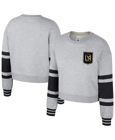 Stadium Essentials Heather Gray Lafc Scrimmage Cropped Pullover Sweatshirt In Gray
