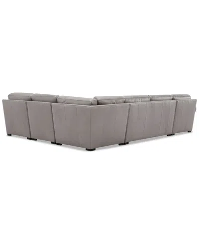 Macy's Radley Roll Arm 139" 5-pc. Leather Square Corner Chaise Sectional, Exclusively At
