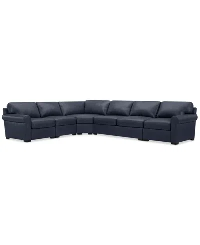 Macy's Radley 148" 5-pc. Leather Wedge L Shape Modular Sectional, Created For