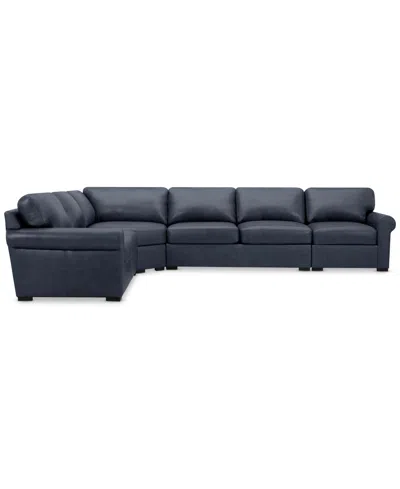 Macy's Radley 148" 5-pc. Leather Wedge L Shape Modular Sectional, Created For