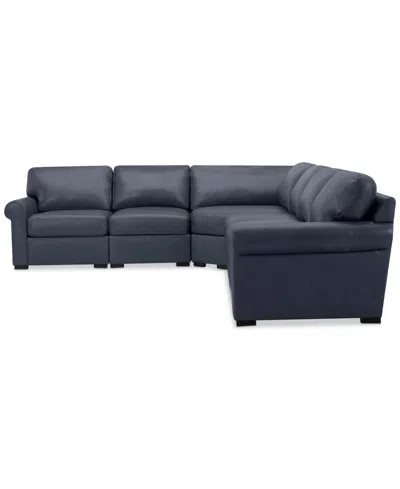Macy's Radley 148" 5-pc. Leather Wedge L Shape Modular Sectional, Created For