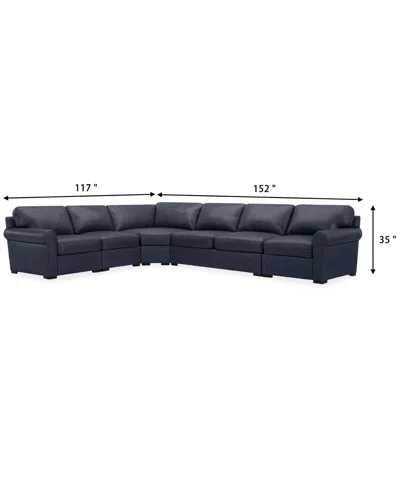 Macy's Radley 148" 5-pc. Leather Wedge L Shape Modular Sectional, Created For