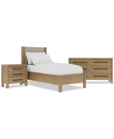 Macy's Davie 3-pc. Twin Set (upholstered Bed, Chest & 3-drawer Nightstand)