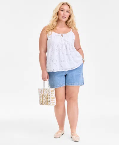 On 34th Trendy Plus Size Eyelet Camisole, Exclusively At Macy's