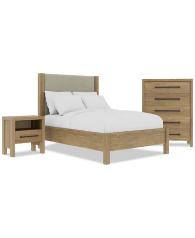 Macy's Davie 3-pc. Twin Set (upholstered Bed, Chest & 3-drawer Nightstand)