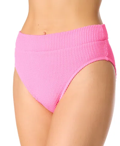 Salt + Cove Juniors' Ribbed Banded High-waisted Swim Bottoms, Exclusively At Macy's In Pink