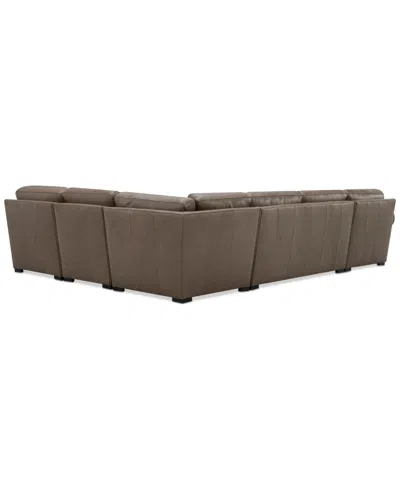 Macy's Radley Roll Arm 132" 6-pc. Leather Square Corner Chaise Sectional, Exclusively At