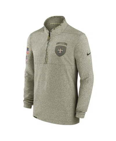 Nike Men's Olive New Orleans Saints Salute To Service Quarter-zip Sweatshirt