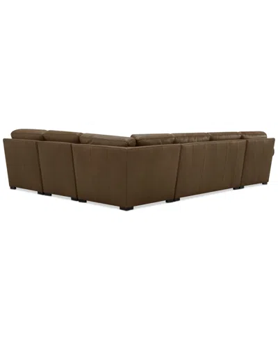 Macy's Radley Roll Arm 132" 6-pc. Leather Square Corner Chaise Sectional, Exclusively At